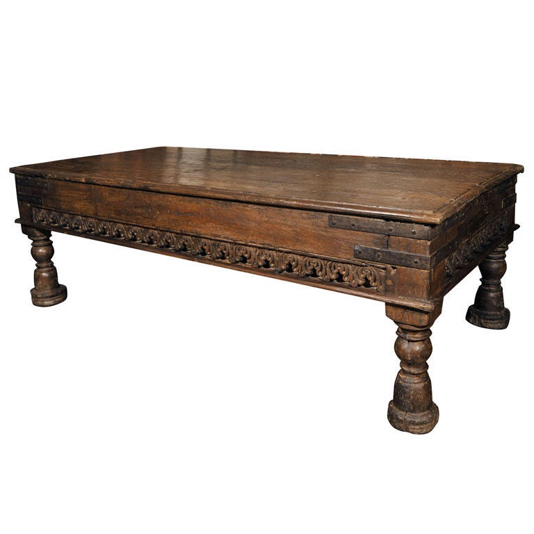 Anglo Indian Teakwood Coffee Table, Late 19th Century