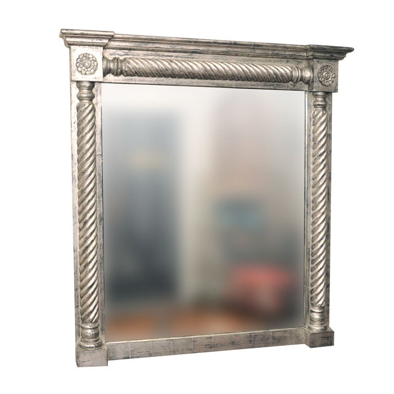 Silver Gilt Barley Twist Mirror, England, Late 19th C. For Sale