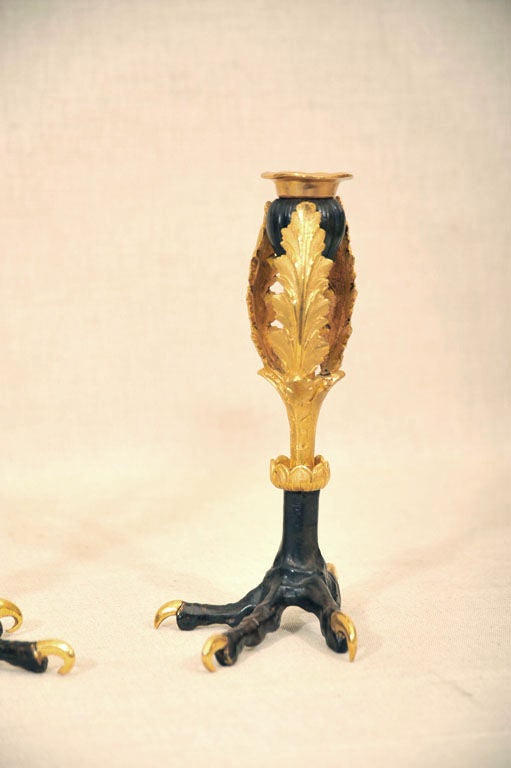 Pair Napoleon III Gilt Bronze Candlesticks, France, c. 1875