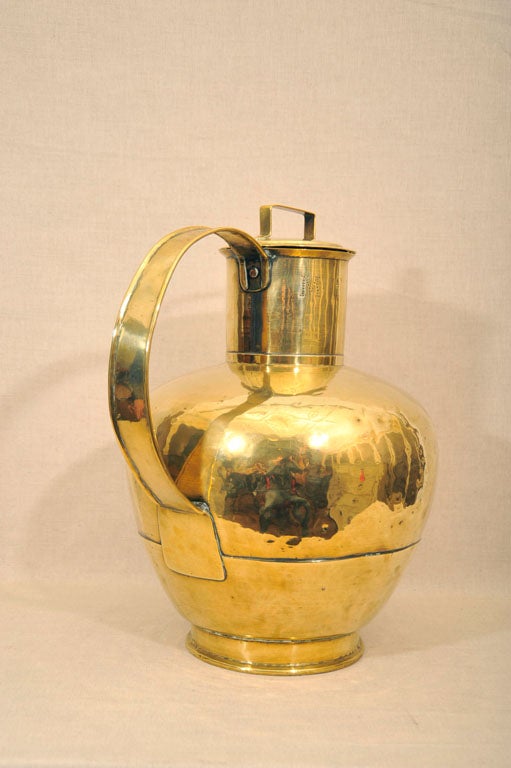 Large Dutch Brass Milk Jug, Netherlands, Late 19th Century 3
