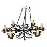 Vintage iron 6-light French chandelier