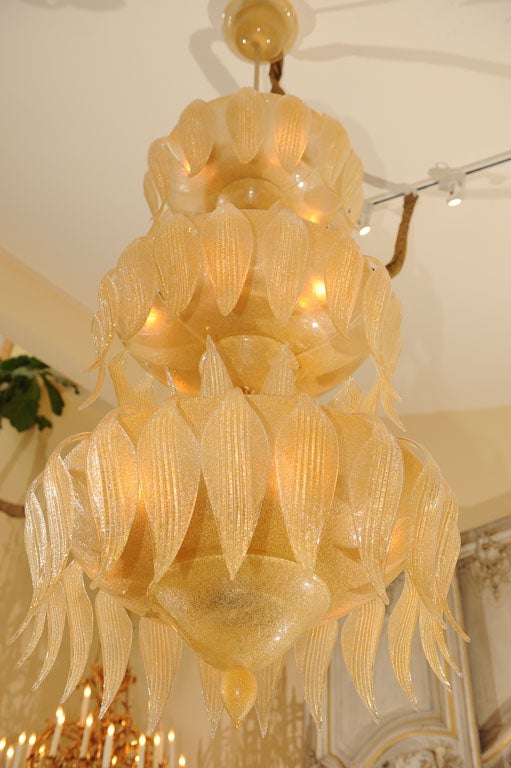 MASSIVE 7' Murano Gold Rugiadosa Chandelier 3