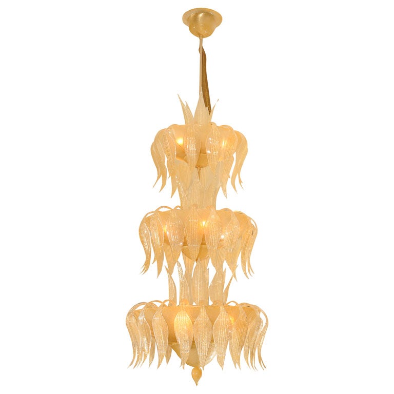 MASSIVE 7' Murano Gold Rugiadosa Chandelier