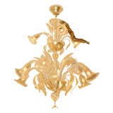 Italian Gold-flecked Murano Glass Chandelier
