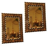 Antique 19th Century Pair of Anglo Indian Inlaid Mirrors
