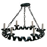 A Great Wrought Iron Chandelier