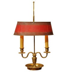 Vintage Louis XVI Style Brass  and Tole Bouillotte Lamp