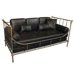 Directoire Style Steel/Brass Daybed attributed to Jansen