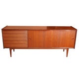 Danish Modern Teak Sideboard with 2 Doors and 4 Drawers
