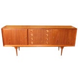 Low Teak Sideboard with 4 Drawers and 2 Doors