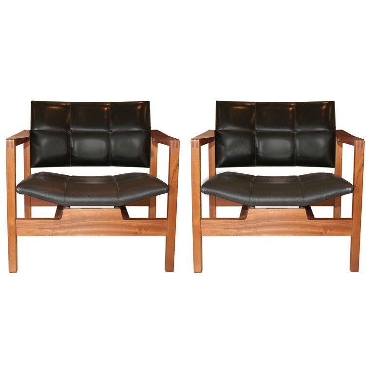 Pair of Armchairs by Michel Mortier For Sale
