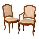 Set of 8 19th Century Italian Provencal Dining Chairs of Walnut