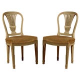 Set of 8 19th Century Louis XVI Style Polychrome Chairs