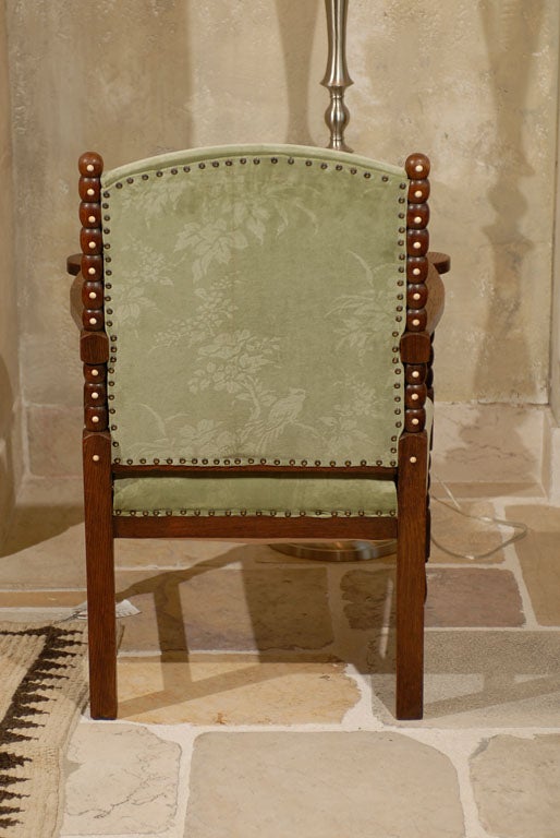 Oak English Bobbin Chair For Sale