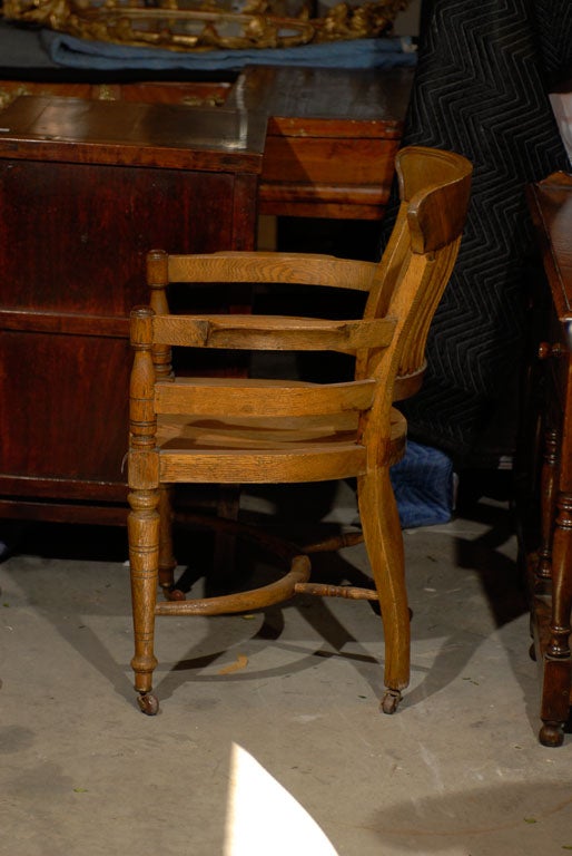 Oak English Library Chair For Sale