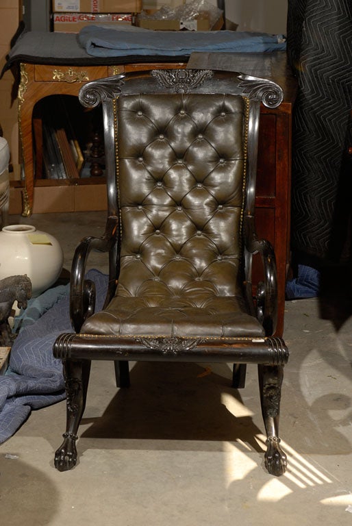 19th Century English Regency Library Chair For Sale