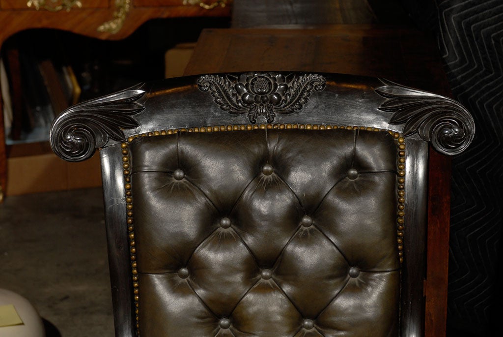 Ebony English Regency Library Chair For Sale