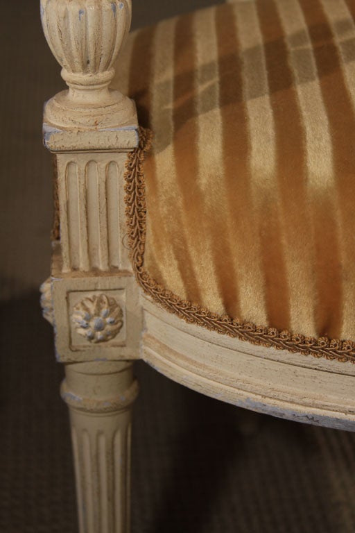 Pair of Mid 20th Century Louis XVI Painted Fauteuils