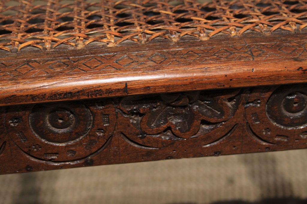 Walnut Early 18th Century English Caned Arm Chair For Sale