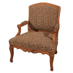 Used Country French Walnut Louis XV Fireside Chair