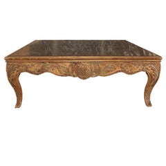 Carved Giltwood Jansen Square Coffee Table