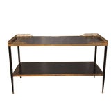 Jansen Tole and Leather Side Table
