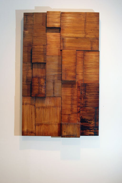 Handmade bamboo tile wall hanging