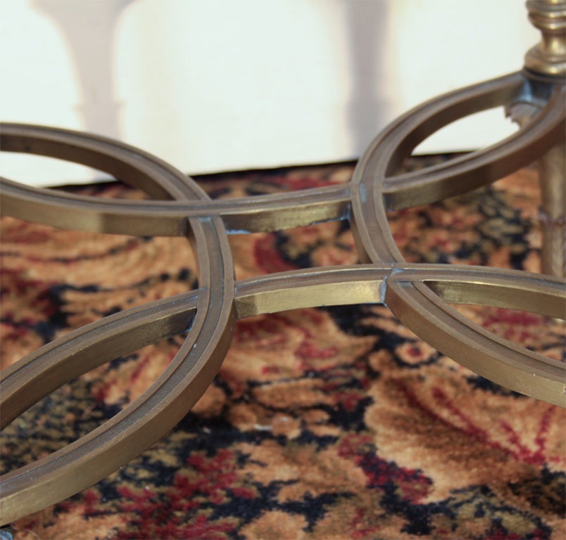 19th Century Round brass/marble top side table