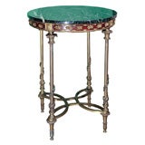 Round brass/marble top side table