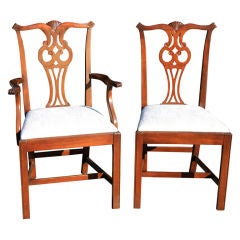 Set of 10 Chippendale reproduction chairs.