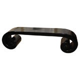 Black Lacquered Chinese Low Scroll Table  (ref# TC2)