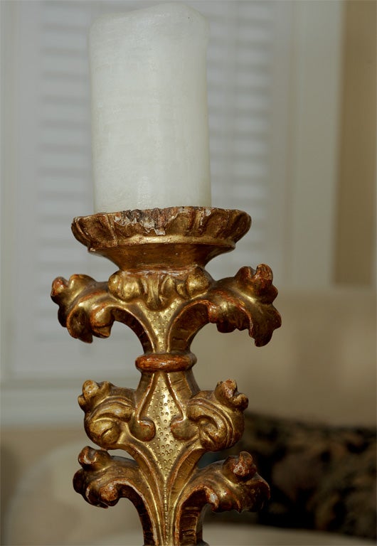 Rare Gilded Candle Prickets Italian (Ref# JRM61) For Sale 3