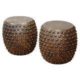 Bronze Round Side Table with All-Over Bullets (ref# A268)