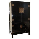 Black Lacquered Tall Chinese Chest (ref# JRM63)