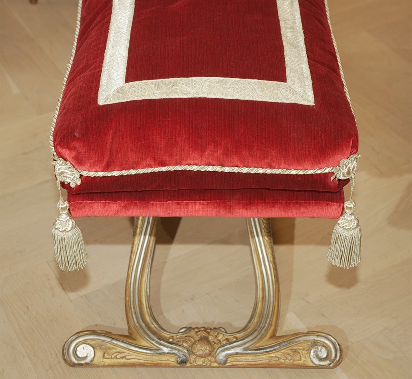 Louis XV style carved gilt wood stool 1