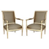 Pair Louis XVI style armchairs