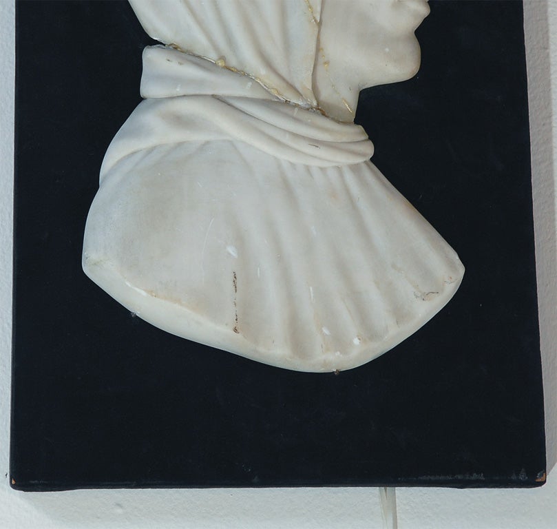 Carved Profile of Girolamo Savonarola in White Marble