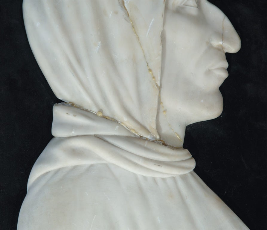 19th Century Profile of Girolamo Savonarola in White Marble