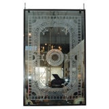 Pair of Large Custom Etched Glass Panels