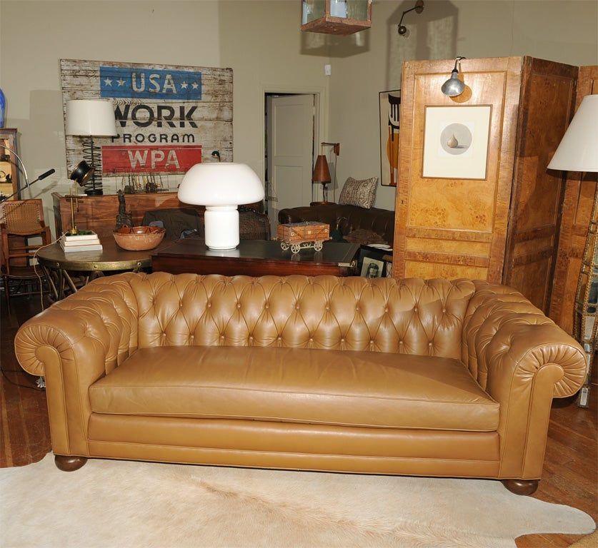 Classic Leather Chesterfield Sofa
