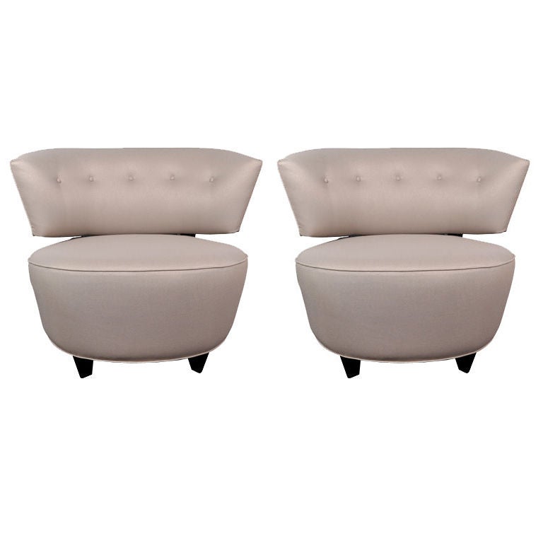 Pair of Art Deco Slipper Chairs Designed by Gilbert Rohde