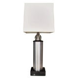 Art Deco Brushed Aluminum & Ebonized Lamp by Russel Wright