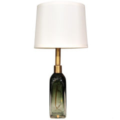 Smoked Sage Glass Lamp by Orrefors