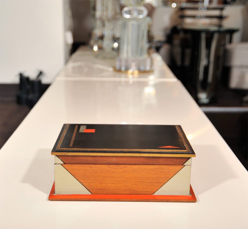 Art Deco Wood Box with Geometric Designs