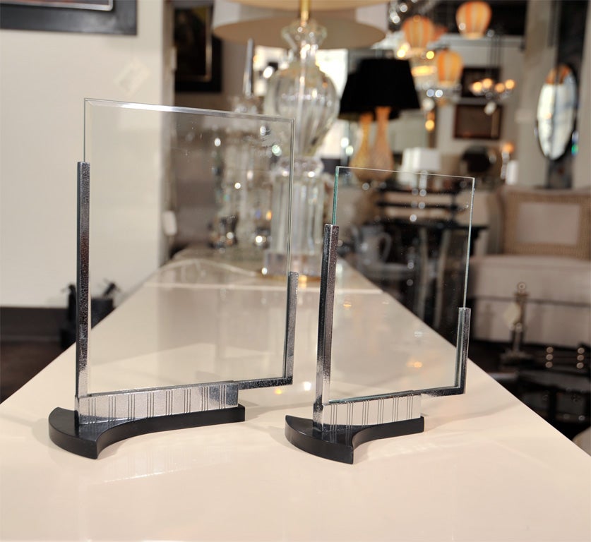 Pair of Art Deco Chrome and Bakelite Picture Frames