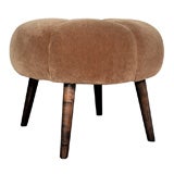 1940's Channel Tufted Vanity Stool in the Manner of Billy Haines