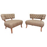 Used Billy Haines hand tufted oversized slipper chairs