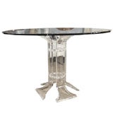 LUCITE PEDESTAL TABLE