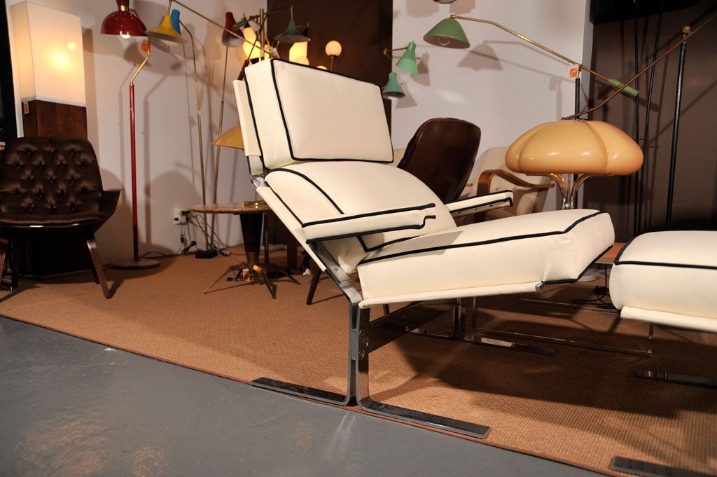 Modern Saporiti Lounge Chair and Ottoman