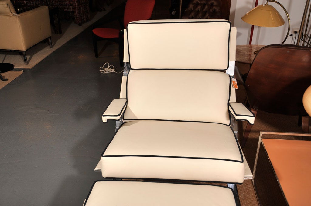 Plated Saporiti Lounge Chair and Ottoman
